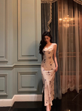 Sexy Sheath Spaghetti Straps Chiffon Floral 21st Birthday Dress Party Gown Birthday Outfits Birthday Dress Ideas For Women HZ1121