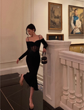 Sexy Sheath Long Sleeves Black 21st Birthday Dress Party Gown Birthday Outfits Birthday Dress Ideas For Women HZ1121