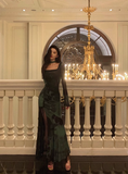 Sexy Sheath Long Sleeves Green 21st Birthday Dress Party Gown Birthday Outfits Birthday Dress Ideas For Women HZ1121