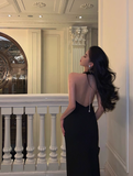 Sexy Mermaid Black Halter Backless 21st Birthday Dress Party Gown Birthday Outfits Birthday Dress Ideas For Women HZ1121