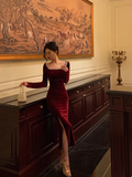 Sexy Sheath Long Sleeves Burgundy 21st Birthday Dress Party Gown Birthday Outfits Birthday Dress Ideas For Women HZ1121