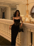 Sexy Mermaid Spaghetti Straps Black 18th Birthday Dress Party Gown Birthday Outfits Birthday Dress Ideas For Women HZ1121