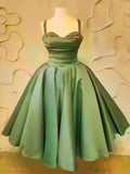 Fancy Short Hoco Dresses Ball Gown Spaghetti Straps Green Formal 8th Grade Homecoming Dresses Summer Middle School Homecoming Outfits HZ1121