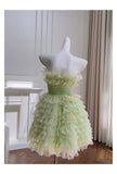 Cute Ball Gown Spaghetti Straps Mint Green Short Homecoming Dress Summer Middle School Formal 8th Grade Hoco Dresses Summer Homecoming Outfits HZ1121