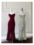 Elegant High Low Spaghetti Straps Sleeveless Long Evening Party Gowns Evening Formal Dresses Prom Dress HZ1121