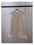 Cute A line Scoop Neck Short White Sequin Formal 8th Grade Homecoming Dresses Summer Middle School Hoco Dress Homecoming Outfits HZ1121