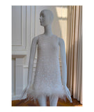 Cute A line Scoop Neck Short White Sequin Formal 8th Grade Homecoming Dresses Summer Middle School Hoco Dress Homecoming Outfits HZ1121