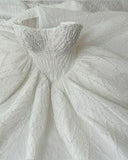 Elegant Bridal Dress Ball Gown Sweetheart White Sequin Wedding Dresses Minimalist Bridal Gowns With Pearls HZ1121