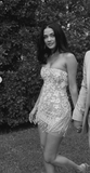 Rustic Wedding Dress Sheath Strapless White Sequin Short Summer Wedding Dresses Bridal Gowns HZ1121