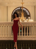 Elegant Sheath Spaghetti Straps Red 23rd Birthday Dress Party Gown Birthday Outfits Birthday Dress Ideas For Women HZ1121
