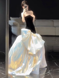 Elegant Glamour Mermaid Strapless Black 21st Birthday Dresses Evening Gown Birthday Outfits Evening Dress For Women HZ1121