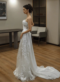 Classic Bridal Gown Sheath One Shoulder Lace White Wedding Dresses Minimalist Bridal Gowns HZ1121
