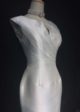 Classic Bridal Gown Sheath Short Satin White Wedding Dresses Minimalist Bridal Gowns HZ1121