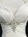 Classic Bridal Gown A line Halter Chiffon White Wedding Dresses Minimalist Bridal Gowns HZ1121