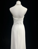 Classic Bridal Gown A line Halter Chiffon White Wedding Dresses Minimalist Bridal Gowns HZ1121