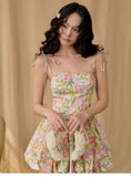 Cute Ball Gown Spaghetti Straps Floral Satin Short Summer Birthday Dress Hoco Dress Birthday Outfit 23rd Birthday Mini Party Dresses HZ1121