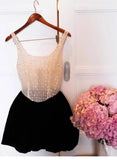 Cute A line Square Black Summer Homecoming Dress Velvet Hoco Dress Mini 18th Birthday Outfit Cocktail Dresses HZ1121