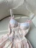 Cute A line Short Pink Floral Homecoming Dress Summer Hoco Dresses Cocktail Dress For Senior Teens HZ1121