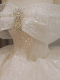 Dreamy Wedding Dress Ball Gown Off The Shoulder Sequin Wedding Dresses Bridal Gowns HZ1121