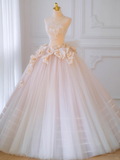 Pretty Wedding Dress Ball Gown Strapless Tulle Floral Long Wedding Dresses Bridal Gowns HZ1121