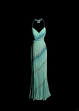 Vintage Mermaid Spaghetti Straps Backless Beads Long Evening Party Gowns Evening Formal Dresses Prom Dress HZ1121