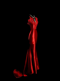 Vintage Mermaid Spaghetti Straps Red Backless Long Prom Dress Party Dress Graduation Dresses HZ1121