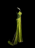 Vintage Mermaid Spaghetti Straps Green Backless Sequin Long Prom Dress Party Dress Graduation Dresses HZ1121