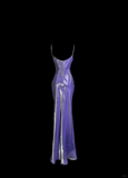 Vintage Mermaid Spaghetti Straps Grape Satin Long Prom Dress Party Dress Graduation Dresses HZ1121