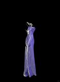 Vintage Mermaid Spaghetti Straps Grape Satin Long Prom Dress Party Dress Graduation Dresses HZ1121