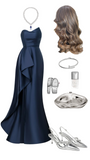 Elegant Mermaid Sweetheart Navy Blue Satin Prom Dresses Formal Summer Wedding Guest Dress Wedding Guest Outfits HZ1121