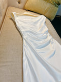 Sexy Sheath One Shoulder Pink Satin Prom Dresses Formal Summer Wedding Guest Dresses Wedding Guest Outfits HZ1121