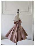 Sexy A line Spaghetti Straps Satin Brown Short Homecoming Dress Summer Hoco Dresses Cocktail Dress Birthday Outfits HZ1121