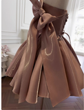Sexy A line Spaghetti Straps Satin Corset Short Homecoming Dress Summer Hoco Dresses Cocktail Dress Birthday Outfits HZ1121