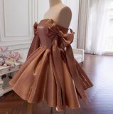 Sexy A line Spaghetti Straps Satin Corset Short Homecoming Dress Summer Hoco Dresses Cocktail Dress Birthday Outfits HZ1121