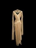 Vintage Sheath Straps Chiffon Gold Mother Of Bride Dress Party Gown Tea Length For Summer Women HZ1121