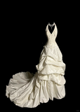 Pretty Wedding Dress Ball Gown Halter Ivory Satin Wedding Dresses Bridal Gowns HZ1121