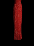 Elegant Glamour Mermaid Strapless Sequin Red Long Prom Dresses Party Dress Evening Dress HZ1121