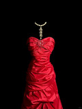 Vintage Mermaid Sweetheart Red Satin Long Prom Dresses Ruffles Evening Gowns Evening Dress HZ1121