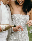 Rustic Wedding Dress Sheath Strapless White Sequin Short Summer Wedding Dresses Bridal Gowns HZ1121