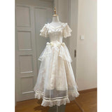 Vintage A line Sweetheart Ivory Summer 18th With Sleeves Birthday Dress Lolita Dress Birthday Outfits HZ1121