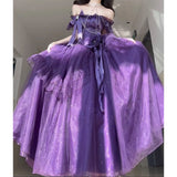 Vintage A line Spaghetti Straps Grape 16th Birthday Dress Lolita Dress Birthday Outfits HZ1121