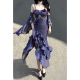 Vintage High Low Spaghetti Straps Grape 16th Birthday Dress Lolita Dress Birthday Outfits HZ1121