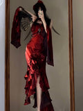 Cute High Low Burgundy Summer 18th Wine Red With Sleeves Birthday Dress Lolita Dress Birthday Outfits HZ1121