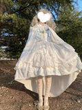Vintage Ball Gown Square Neck White High Low Short Summer 18th Birthday Dress Lolita Dress Birthday Outfits HZ1121