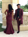 Pretty Mermaid Halter Burgundy 23rd Birthday Dress Prom Dress Birthday Outfits For Women HZ1121