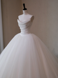 Modest Wedding Dress Ball Gown Sweetheart Tulle White Long Wedding Dresses Brides Dress Bridal Gowns HZ1121