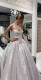 Pretty Wedding Dress Ball Gown Strapless Satin Floral White Wedding Dresses Bridal Gowns HZ1121