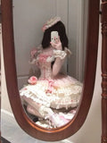 Vintage Ball Gown Square Neck Pink Short Summer 16th Burgundy Birthday Dress Lolita Dress Birthday Outfits HZ1121