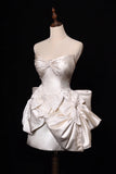 Simple Wedding Dress Sheath Strapless Summer Short Wedding Dresses Bride Dress Bridal Gowns With Bow HZ1121