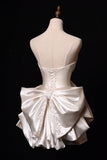 Simple Wedding Dress Sheath Strapless Summer Short Wedding Dresses Bride Dress Bridal Gowns With Bow HZ1121